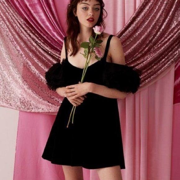 Lazy Oaf Dresses & Skirts - Lazy Oaf GEM Swanning Around Dress Velvet Cold Sho